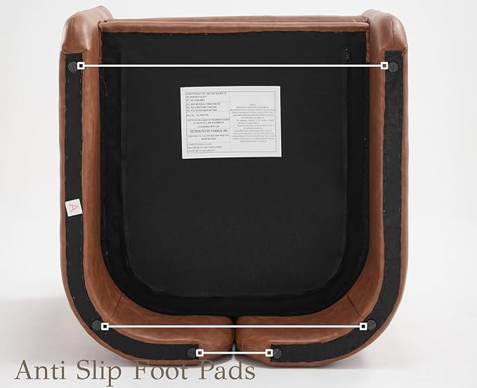 EALSON Comfy Accent Chair Modern Leather Living Room Chair with Arm Mid Century Reading Lounge Chair for Adults Upholstered Armchair for Living Room/Reading Room/Bedroom/Office/Club, Brown