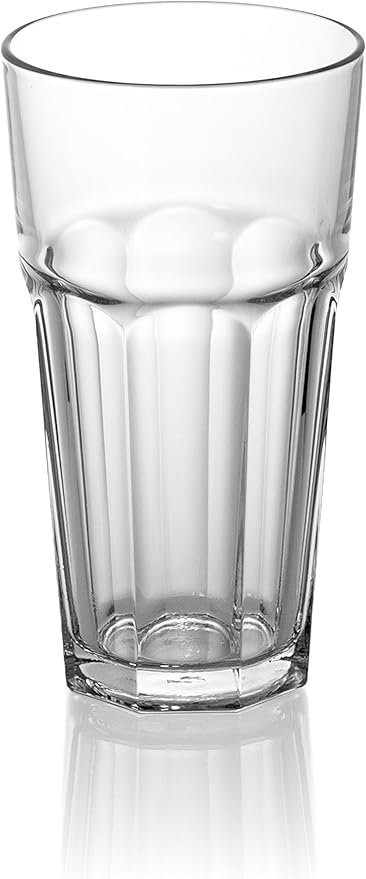 Red Co. Set of 4 Clear Glass 22 Fl Oz Drinking Highball Tumblers for Water, Juice, Beer, Cocktails