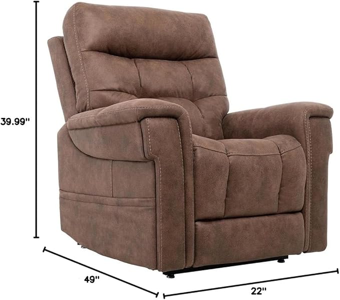 VivaLift! Radiance Power Recliner Lift Chair by PrideMobility, with 3 Heat Pads Heat System (Canyon Silt, Large-Tall with Curbside Delivery)