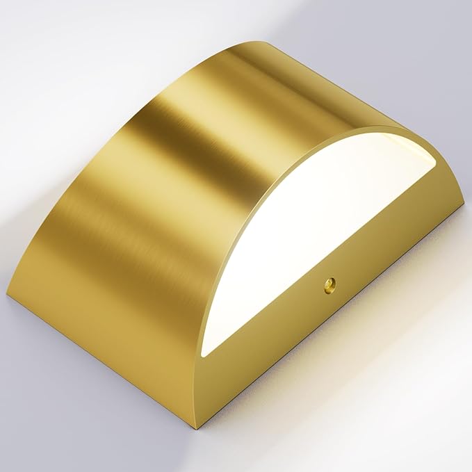 Aipsun Brushed Brass Wall Sconce Indoor Wall Lights Hardwired 1 Pack Up and Down Wall Mount Light for Living Room Bedroom Hallway Corridor Conservatory Cool White 6000K(with G9 Bulbs)