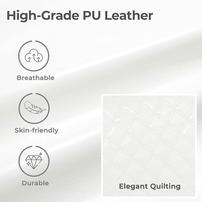 Criss Cross Chair with Flip-Up Arms and Lockable Wheels, Leather Cross Legged Office Desk Chair，Wider 125°Tilting Adjustable Swivel Computer Chair for Home, Apartment, Bedroom,White