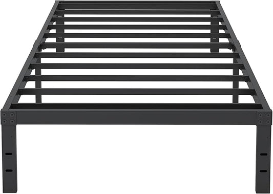 10 Inch Twin Bed Frames, Platform Metal Bed Frame Twin Size Heavy Duty Steel Slat Mattress Foundation, No Box Spring Needed, Easy Assembly, Noise-Free, Black