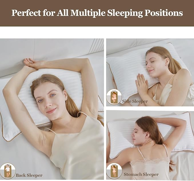 Bafode King Size Pillows Set of 2,King Bed Pillows 2 Pack for Sleeping,Hotel Collection Pillows for Side Sleeper,Down Alternative Pillow for Back or Stomach Sleepers