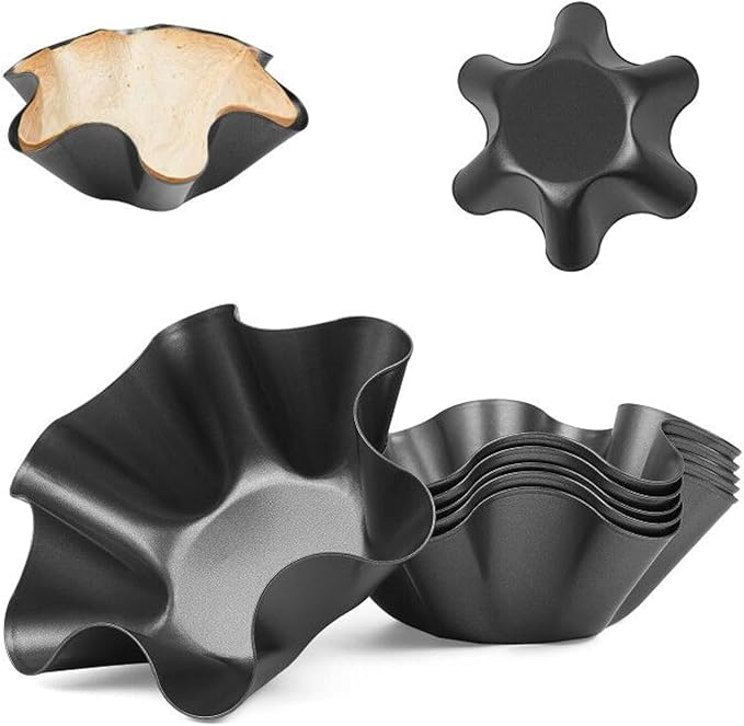 RUVINCE Tortilla Bowl Maker Nonstick Taco Shell Maker Salad Bowl Set of 8 Pack Perfect Tortilla Pan