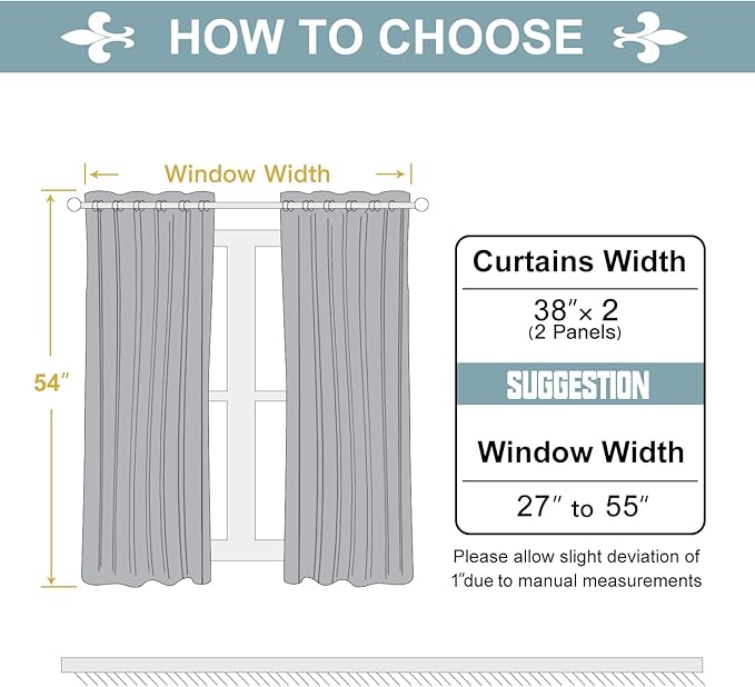 ChrisDowa Grommet Room Darkening Curtains for Bedroom and Living Room - 2 Panels Set Thermal Insulated Blackout Curtains (Greyish White, 38W x 54L)