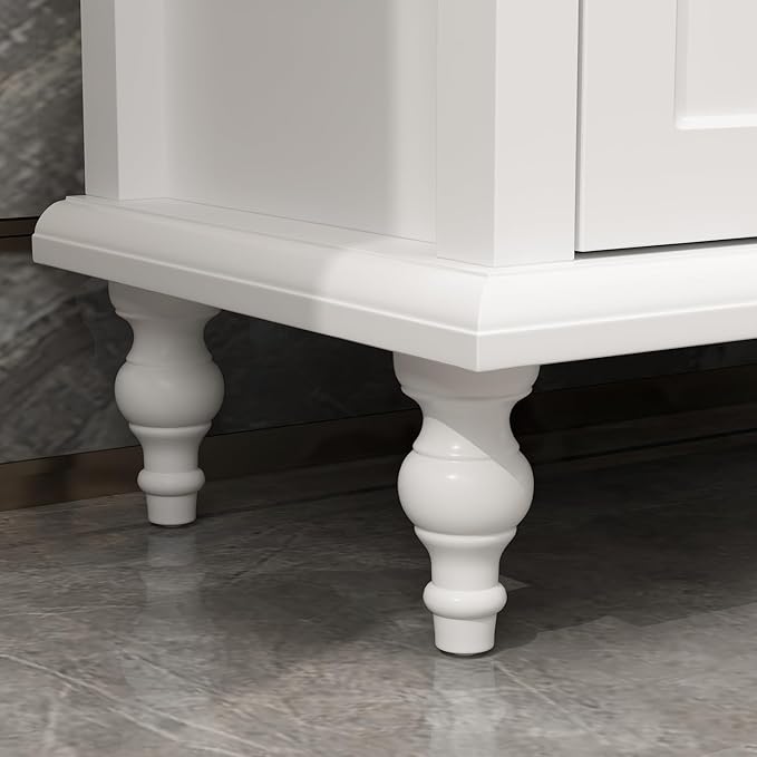 AIEGLE Mid-Century TV Stand for 75+ Inch TVs, 70.9" W Entertainment Center with Glass Doors, 4 Drawers & Cable Management, Media Console Cabinet, Light