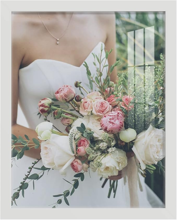 Renditions Gallery 11x14 inch Picture Frame High-end Modern Style, Made of Solid Wood and High Definition Glass Ready for Wall and Tabletop Photo Display, White Frame