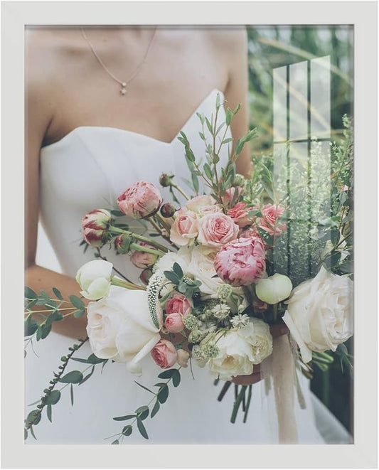 Renditions Gallery 11x14 inch Picture Frame High-end Modern Style, Made of Solid Wood and High Definition Glass Ready for Wall and Tabletop Photo Display, White Frame