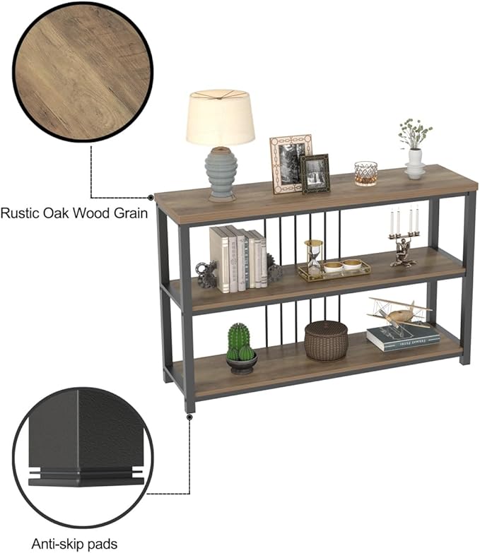 FOLUBAN Sofa Console Table, Modern Entryway/Hallway Table for Living Room, Oak