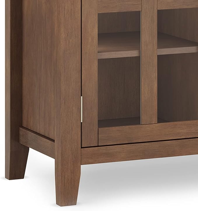 SIMPLIHOME Artisan SOLID WOOD 53 Inch Wide Contemporary TV Media Stand in Rustic Natural Aged Brown for TVs up to 60 Inches, For the Living Room and Entertainment Center