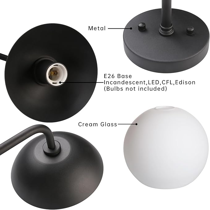 Modern Wall Sconce with Frosted Glass Globe Lampshade, Metal Base Industrial Wall Light Fixture, Indoor Wall Mounted Lamp for Vanity Bathroom Bedroom Living Room