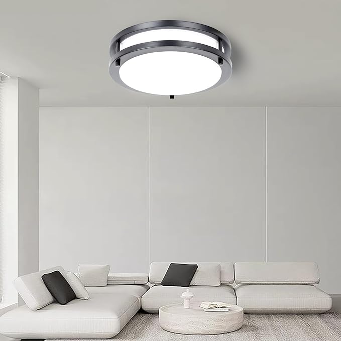 Drosbey 72W LED Flush Mount Ceiling Light Fixture, 16 inch Light Fixtures Ceiling for Kitchen, Bathroom, Bedroom, Garage, Super Bright 7500 Lumens, Daylight White 5000K