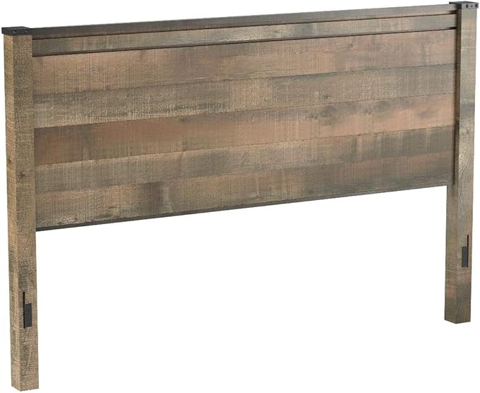 Signature Design by Ashley Trinell Rustic Panel Headboard, King/California, Warm Brown