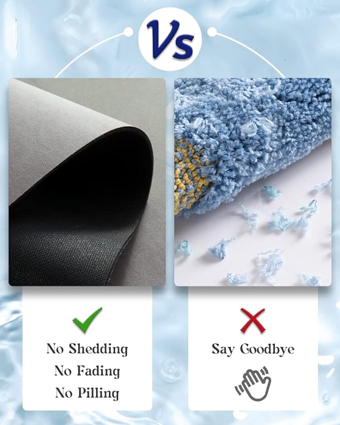 MontVoo -Bath Mat Rug-Rubber Backing Non Slip Quick Dry Absorbent Thin Bathroom Rugs Fit Under Door-Faux Suede Surface Bathroom Floor Mats-Shower Rug for in Front of Bathtub Shower Gray 24"x48"