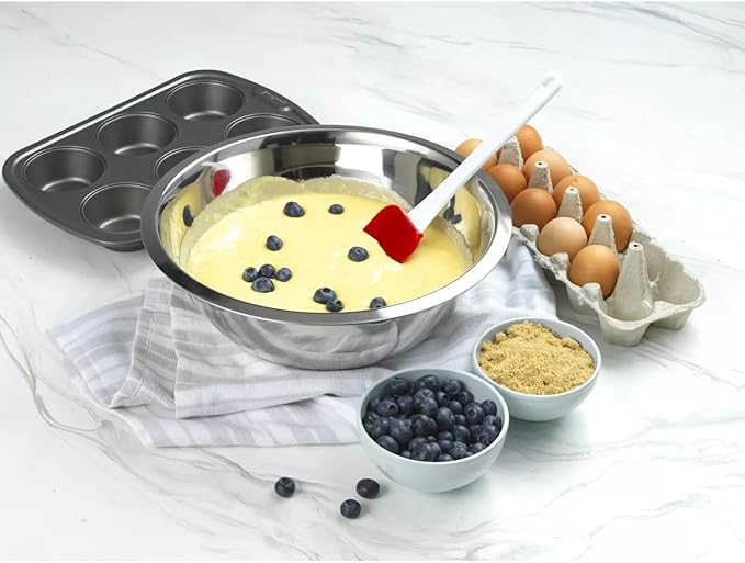 Stainless Steel 4 QT Mixing Bowl | Home & Commercial Quality | Flat Bottom | Cooking, Baking, Meal Prep [1PK]