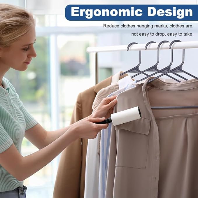 HOUSE DAY Grey Plastic Hangers 60 Pack, Non-Slip Plastic Hanger with Dual Hooks - Slim Space Saving 1/4" Thin Closet Organizers for Coats, Shirts, Pants & Dresses - Lightweight Garment Friendly