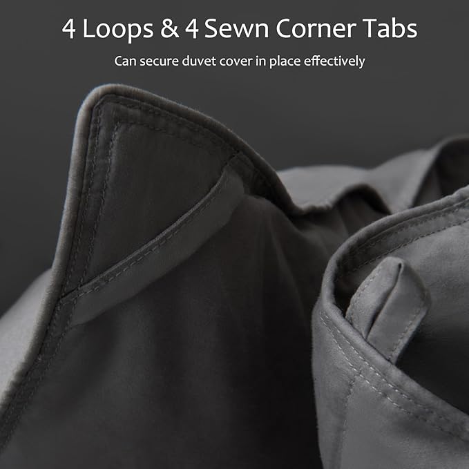 Luxury Down Fiber Comforter King Size - High Fill Power Medium Warmth for All Season Duvet Insert - Light Weight, Charcoal Grey (106" x 90")