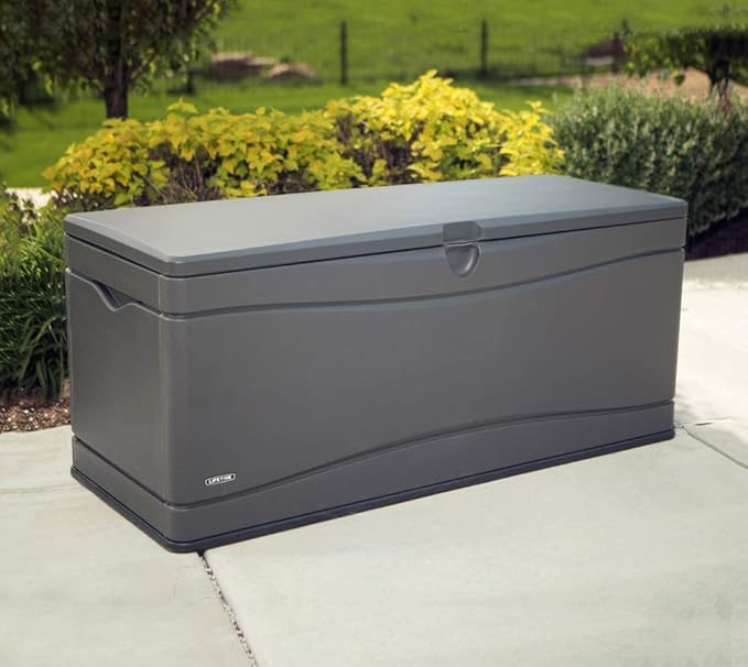 LIFETIME 60298 Heavy Duty Outdoor Storage Deck Box, 130 Gallon, Gray