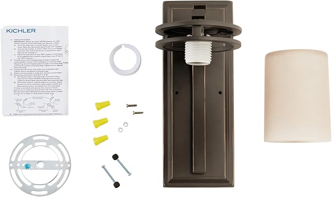 Kichler Hendrik 12" 1 Light Wall Sconce with Light Umber Etched Glass Olde Bronze®, 5.25"