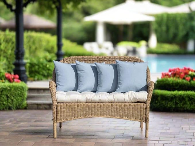 RSH DECOR: Sunbrella Square Throw Pillows Set of 2 | 17" x 17" | Water and Fade-Resistant Performance Fabric | Outdoor Pillow Covers with Down-Alternative Inserts | Canvas Macaw