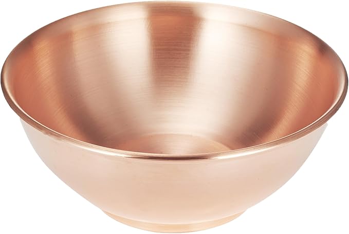 8''Pure Copper Bowl, 99.99% Copper Bowl for Kitchen, Copper Mixing Bowl for Salad, Egg Beating, Pure Copper Bowl for Family Friends