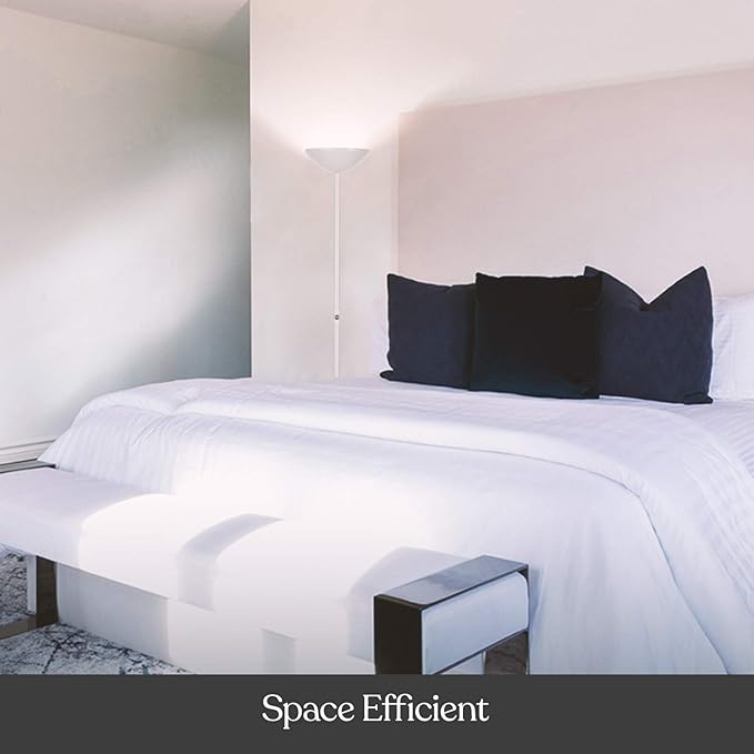 Brightech SkyLite LED Floor lamp, Torchiere Super Bright Floor Lamp for Living Rooms & Offices - 3 Way Dimmable Tall Lamp, High Lumen Standing Pole Lamp for Bedroom Reading - White