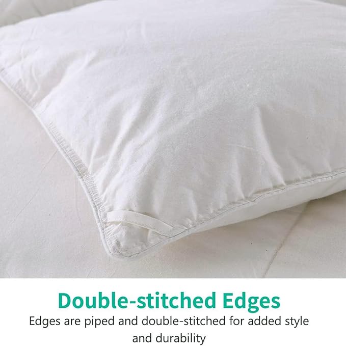 APSMILE Lightweight Down Feather Fibers Comforter Twin Size, Fluffy Duvet Insert for Warm Weather/Hot Sleepers -Ultra Soft 100% Organic Cotton Cover, Cooling Summer Duvet(Ivory White, 68x90)