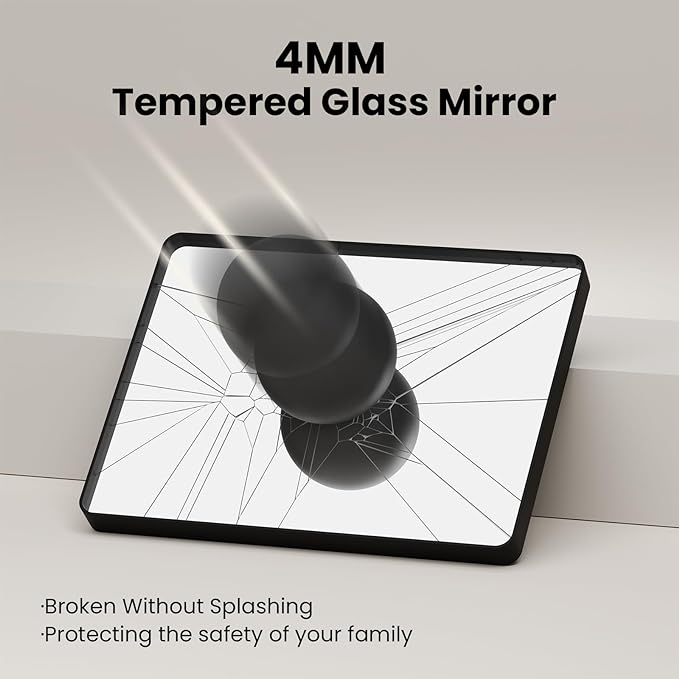 Black Bathroom Mirror 28X36 Inch, Black Metal Framed Mirror for Wall, Rounded Rectangle Matte Bathroom Vanity Mirror with Tempered Glass, Anti-Rust, Horizontal/Vertical