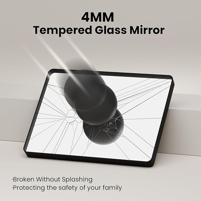 White Bathroom Mirror 20x30 Inch, White Metal Framed Bathroom Mirror for Wall, Rounded Rectangle Matte Bathroom Vanity Mirror, Tempered Glass, Anti-Rust, Horizontal/Vertical