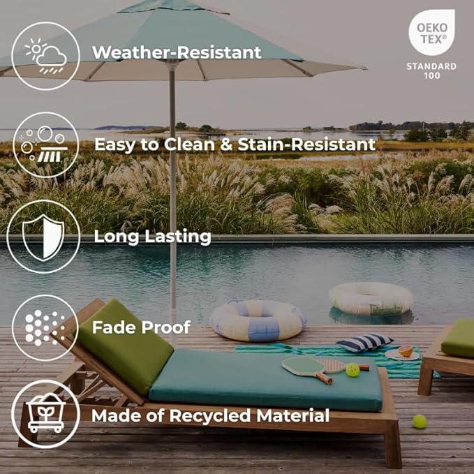 RSH DECOR: Sunbrella Square Throw Pillows Set of 4 | 24" x 24" | Water and Fade-Resistant Performance Fabric | Outdoor Pillow Covers with Down-Alternative Inserts | Maxim Heather Beige