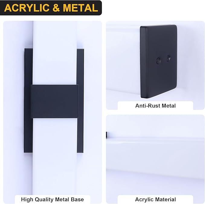 Kalium 33in Modern Wall Sconces, Dimmable Bathroom Vanity Lights, 3000K Warm White LED Indoor Sconces Lighting for Bathroom, Stairs, Living Room, Bedroom. Hardwired.