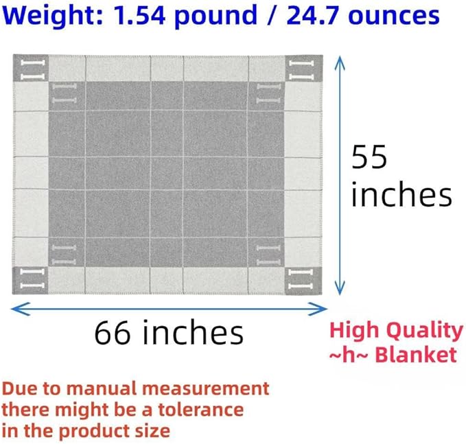 h Blanket Soft Throw Blanket Faux Fleece Cashmere Plaid Warm Shawl Thick Knitted Plush Cozy Comfy for Women Throw Blanket for Sofa Couch Bed Queen King Size 55x66 in (Light Grey)