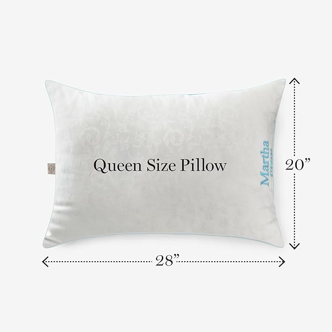MARTHA STEWART Bed Pillow, Standard, White 2 Count