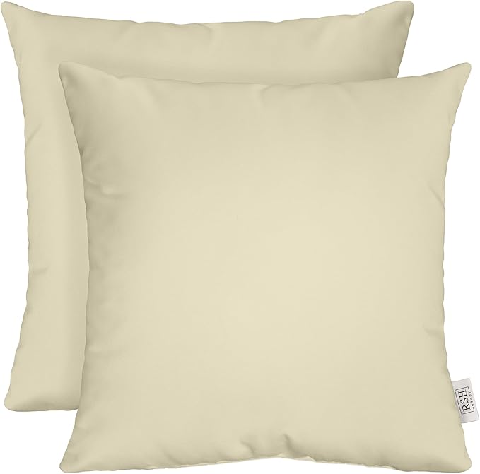 RSH DECOR: Sunbrella Square Throw Pillows Set of 2 | 24" x 24" | Water and Fade-Resistant Performance Fabric | Outdoor Pillow Covers with Down-Alternative Inserts | Canvas Canvas