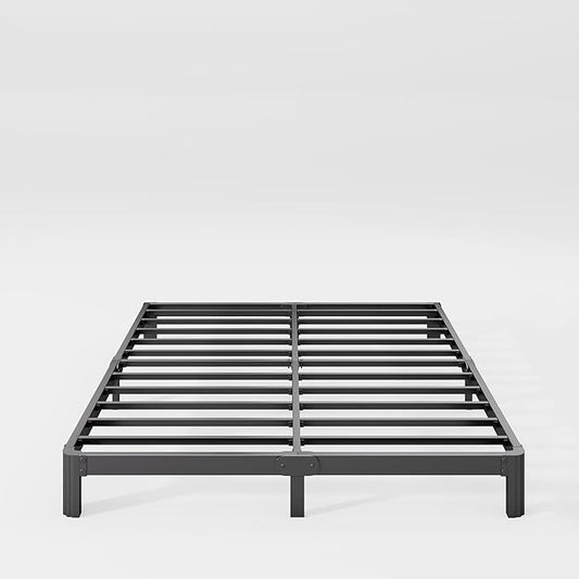 7in High Queen Bed Frame No Box Spring Needed, Heavy Duty Metal Platform Bed Frame Queen Size with Round Corners, Easy Assembly, Noise Free, Black