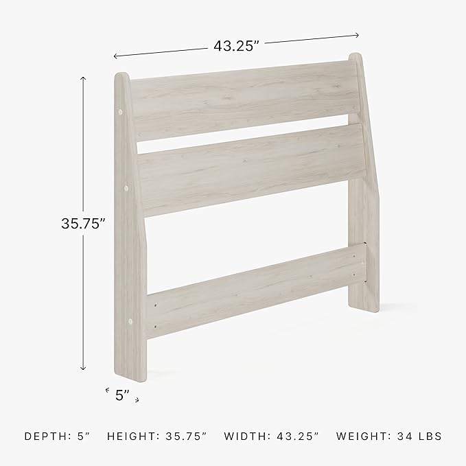 Signature Design by Ashley Socalle Modern Open Slat Twin Headboard, Natural Beige