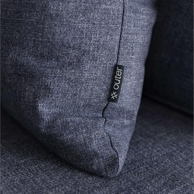 Outer Outdoor Throw Pillow with OuterWeave Performance Fabric, Decorative Outdoor Pillow for Patio & Outdoor Furniture, Includes Machine Washable Pillow Cover and Insert - Deep Sea Navy, 20"x20"