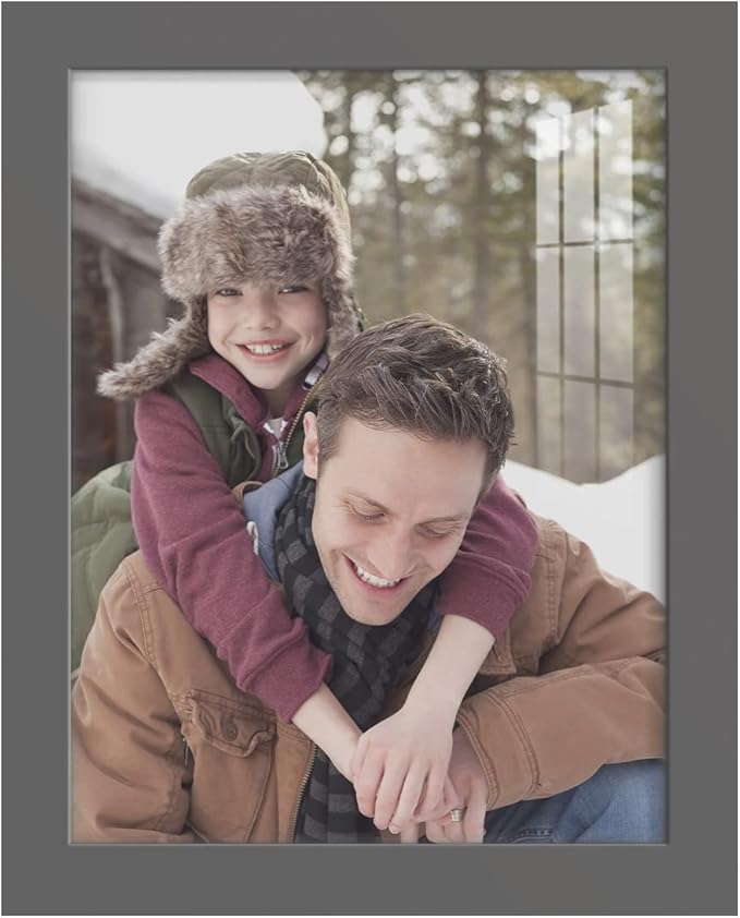 Renditions Gallery 8x10 inch Picture Frame High-end Modern Style, Made of Solid Wood and High Definition Glass Ready for Wall and Tabletop Photo Display, Gray Frame
