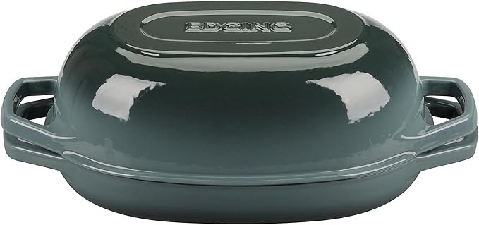 Enameled Cast Iron Dutch Oven Pot with Lid, Oval Dutch Oven for Bread Baking, Bread Oven for Homemade Sourdough Bread Baking, 5qt, Slateblue
