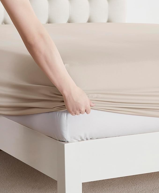 Clara Clark Bed Sheets, Premier 1800 Series Bed Sheet Set, Deep Pocket, Wrinkle, Fade, Stain Resistant, Luxury Soft Bedding Sheets & Pillowcases, King, Linen