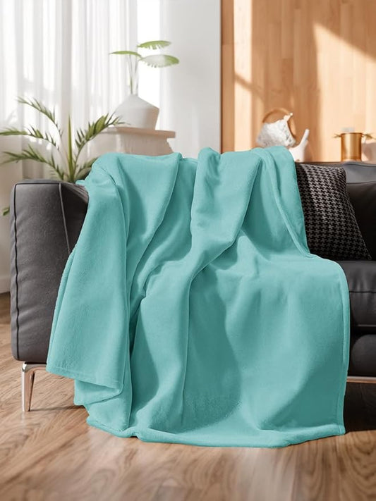 Ultra Soft Fleece Blanket Twin Size - Flannel Fleece Luxury Twin Blanket - Lightweight for Couch Bed Chair - Thick, Warm & Breathable - All Season Cozy Fuzzy, Anti-Static Microplush Bedding, Turqoise