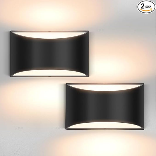 Modern LED Wall Sconces,3000K Warm White Wall Sconces Set of Two Hardwired Up and Down Wall Mount Light(with G9 Bulbs)