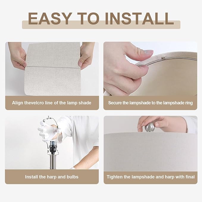 25" Modern Ceramic Lamps Single Table Lamp for Living Room Bedroom Farmhouse Nightstand Bedside Lamps