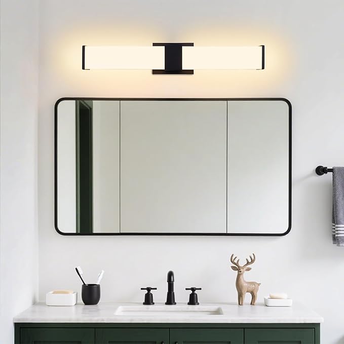 Kalium 24in Modern Wall Sconces, Dimmable Bathroom Vanity Lights, 3000K Warm White LED Indoor Sconces Lighting for Bathroom, Stairs, Living Room, Bedroom. Hardwired.