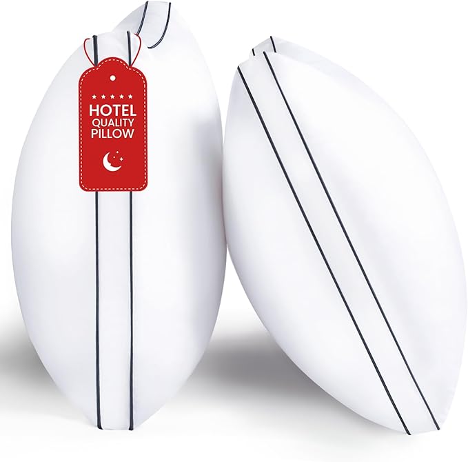 Pillows Standard Size Set of 2, Bed Pillows for Sleeping 2 Pack, Luxury Hotel Quality, Supportive Standard Pillows with Soft Down Alternative for Back Stomach Side Sleepers, Machine Washable