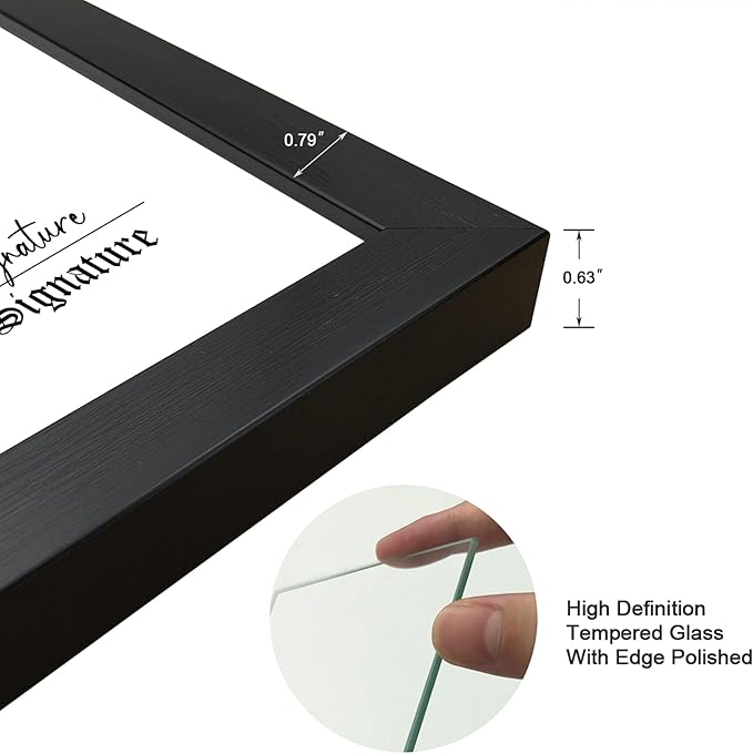 8.5x11 Diploma Frame Certificate Document Frame Set of 3 with High Definition Glass,Picture Frame for Wall and Tabletop Display in Black