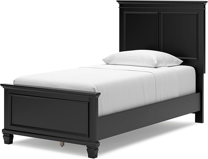 Signature Design by Ashley Lanolee Classic Panel Headboard, Twin, Black