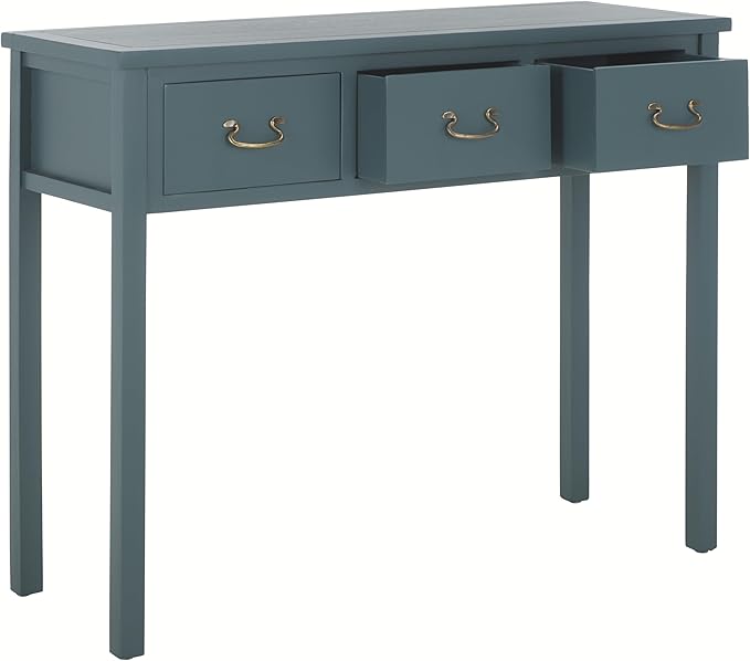 SAFAVIEH Home Collection Cindy Farmhouse Slate Teal 3-Drawer Console Table