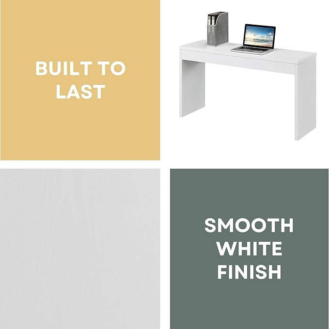 Convenience Concepts Northfield Hall Console Table 48" - Modern, Minimalist Narrow Sofa Display Accent for Contemporary Living Room, Entryway, or Hallway, White