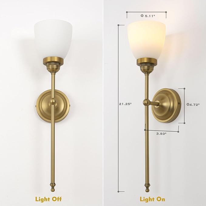 HEQIQEH Vintage Rechargeable Battery Powered Wall Sconces Set of 2, Funnel Flared Glass Shade Dimmable Cordless Wall Mounted Lamp Fixture with Remote Control for Bedroom Bathroom Vanity Stairs